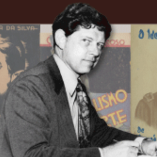 man in a black and white photo