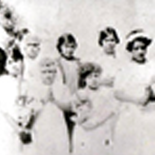 young girls in a very old photo, probably from the 19th century