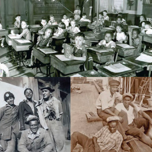 collage of young people, including students and a group of friends